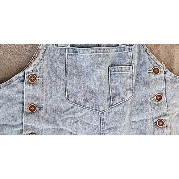 Oversized Distressed Denim Overalls • Women’s M • Boho Festival Wide Leg - Picture 7 of 14